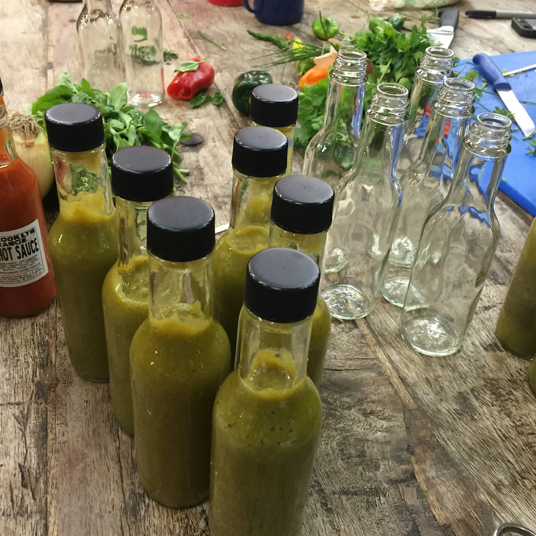 The finished product from last night's Hot Sauce Workshop at the @brooklyngrange with @Rachna @su...