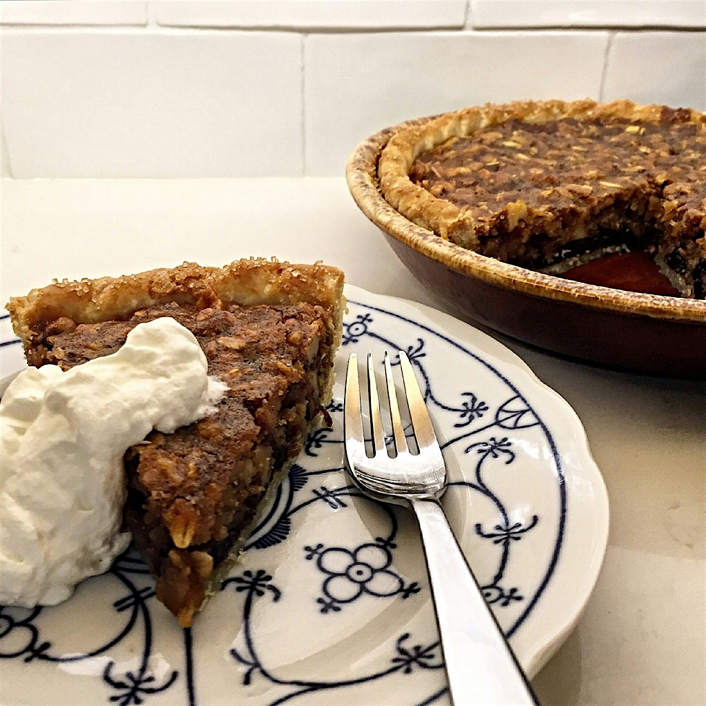 It's a butter tart on steroids!  Walnut Cherry Oat Butter Tart pie by Tara O'brady. A keeper ☺️☺️